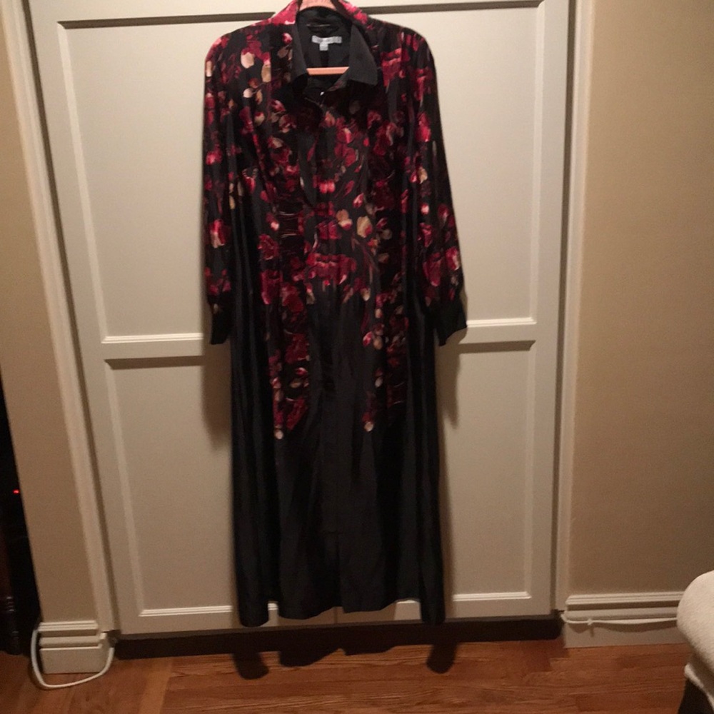 Floral Black and Red Women's Dress